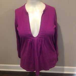 Ann Taylor Loft Pink Pullover Top Pink Size: Large